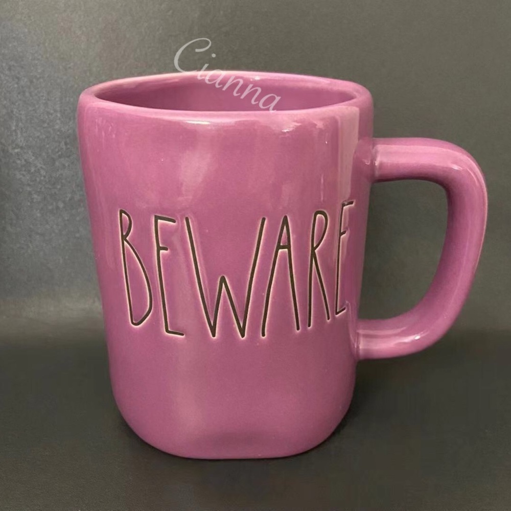 Rae Dunn Purple Beware Mug